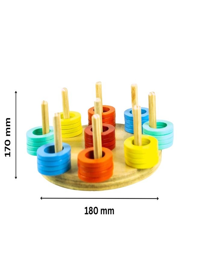 Techny Birds Technybirds Wooden Balancing Tree and Wooden Ring Sorter Combo | Educational Toys for Kids | Montessori Learning Toys | Shape and Color Recognition | Fine Motor Skills Development - Image 3